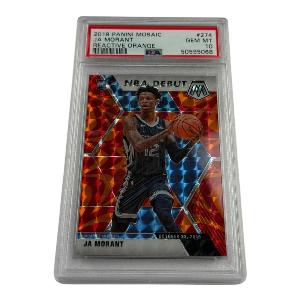 2019 Panini Mosaic Ja Morant NBA Debut Reactive Orange #274 PSA 10 Gem Mint RC